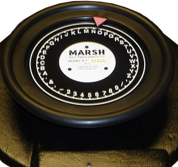 Name plate down view of Marsh stencil cutter